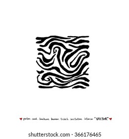 Hand drawn Zebra print - vector