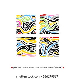 Hand drawn Zebra print - vector