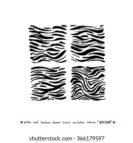 Hand drawn Zebra print - vector