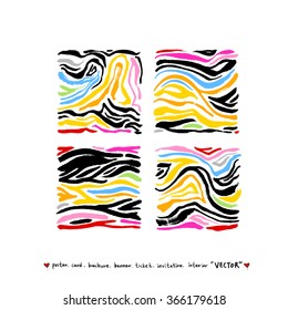 Hand drawn Zebra print - vector