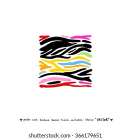 Hand drawn Zebra print - vector