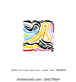Hand drawn Zebra print - vector