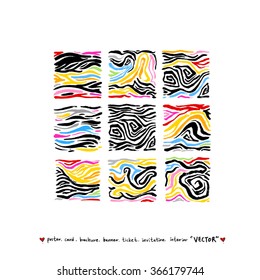 Hand drawn Zebra print - vector