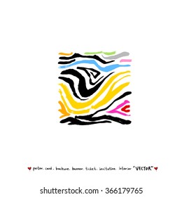 Hand drawn Zebra print - vector