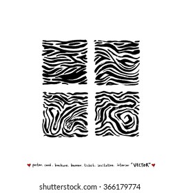 Hand drawn Zebra print - vector