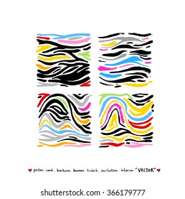 Hand drawn Zebra print - vector