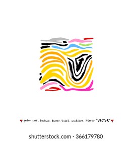 Hand drawn Zebra print - vector