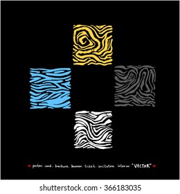 Hand drawn Zebra print - vector