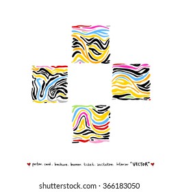Hand drawn Zebra print - vector
