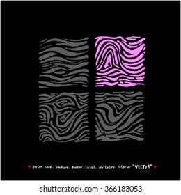Hand drawn Zebra print - vector