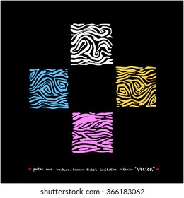 Hand drawn Zebra print - vector