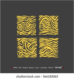 Hand drawn Zebra print - vector