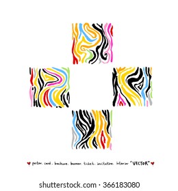 Hand drawn Zebra print - vector