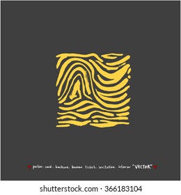 Hand drawn Zebra print - vector