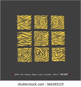 Hand drawn Zebra print - vector