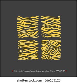 Hand drawn Zebra print - vector