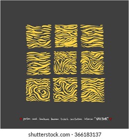 Hand drawn Zebra print - vector
