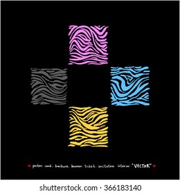 Hand drawn Zebra print - vector