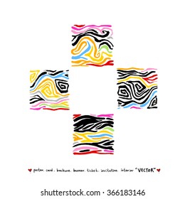 Hand drawn Zebra print - vector