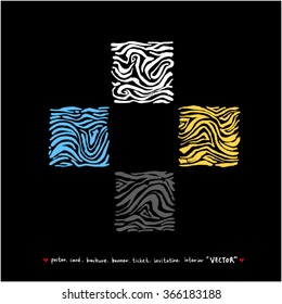 Hand drawn Zebra print - vector