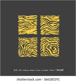 Hand drawn Zebra print - vector
