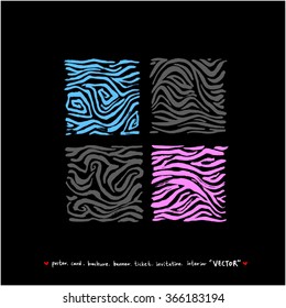 Hand drawn Zebra print - vector