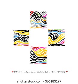 Hand drawn Zebra print - vector