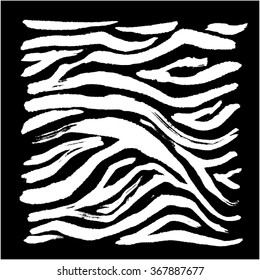 Hand drawn Zebra print - vector