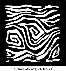 Hand drawn Zebra print - vector