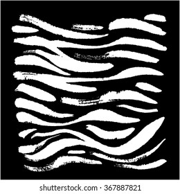 Hand drawn Zebra print - vector