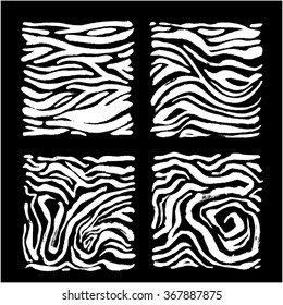 Hand drawn Zebra print - vector