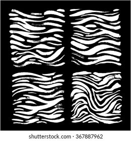 Hand drawn Zebra print - vector