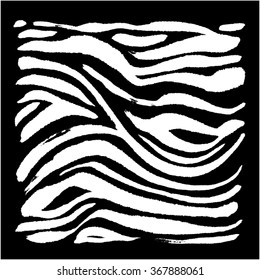 Hand drawn Zebra print - vector