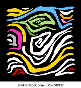 Hand drawn Zebra print - vector