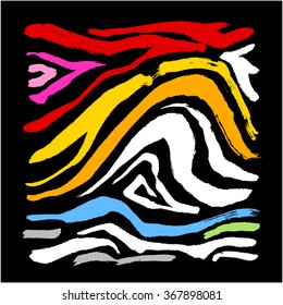 Hand drawn Zebra print - vector