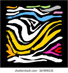 Hand drawn Zebra print - vector
