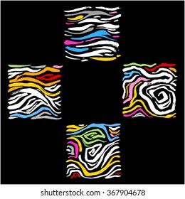 Hand drawn Zebra print - vector