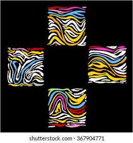 Hand drawn Zebra print - vector