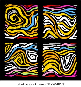 Hand drawn Zebra print - vector