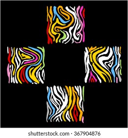 Hand drawn Zebra print - vector