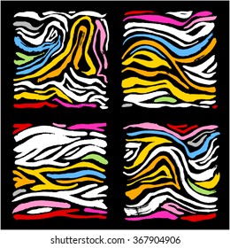 Hand drawn Zebra print - vector
