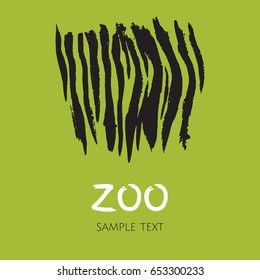 Hand drawn zebra skin template. Logo for zoo