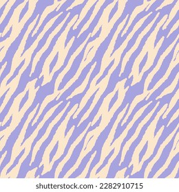  Hand drawn zebra textured stripes repeat pattern for women wear, fashion fabric or modern stationery, Lilac and cream colour.