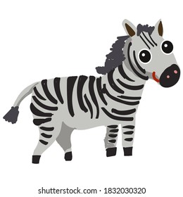 hand drawn zebra, vector illustration