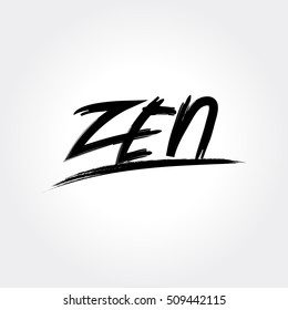 Hand drawn ZEN brush vector illustration
