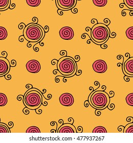 Hand drawn Zen tangle flower seamless pattern. Zen-tangle style. Elegant floral background for cards, invitation, pattern fills, web pages elements, wallpaper, gift paper, fabric print, curtains.