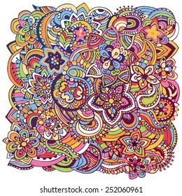 Hand drawn zentangle abstract background ornament illustration concept. Vector decorative retro banner of card or invitation design. Traditional, Islam, arabic, indian, ottoman motifs, elements. 