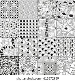 Hand drawn zentangle background for coloring page