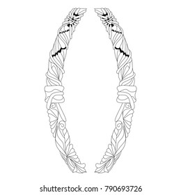 Hand drawn zentangle brackets. Vector decorative unusual object