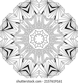 Hand drawn zentangle circular ornament for coloring page.
